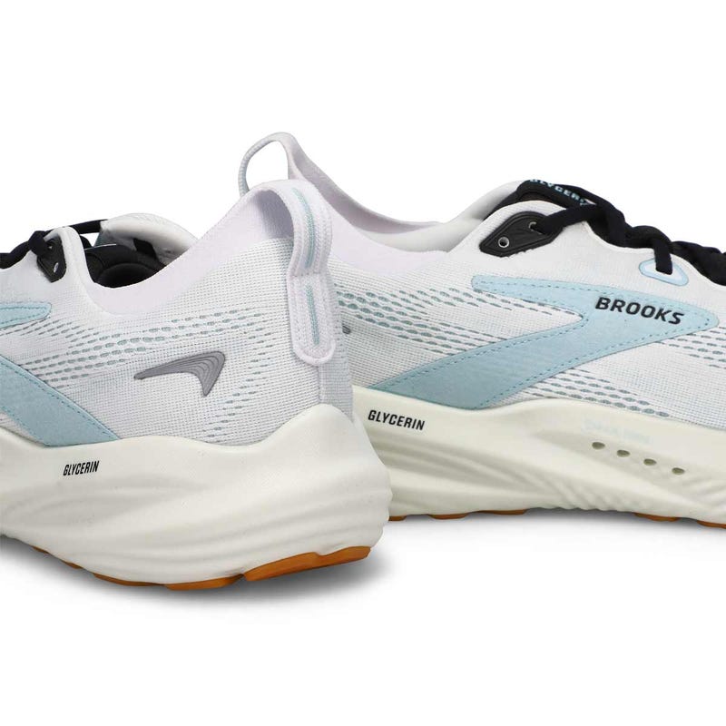 Men's Glycerin 22 Lace Up Performance Runner - Bright White/Winter Sky/Black