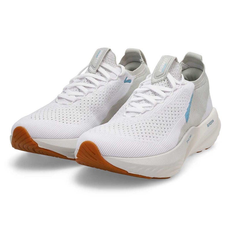 Men's Glycerin Stealthfit 22 Lace Up Performance Sneaker - White/Oyster/Blue