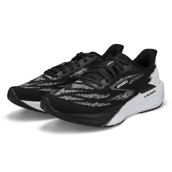 Men's Launch 11 Lace Up Performance Runner - Black/White