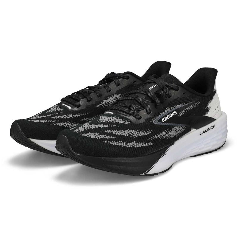 Men's Launch 11 Lace Up Performance Runner - Black/White