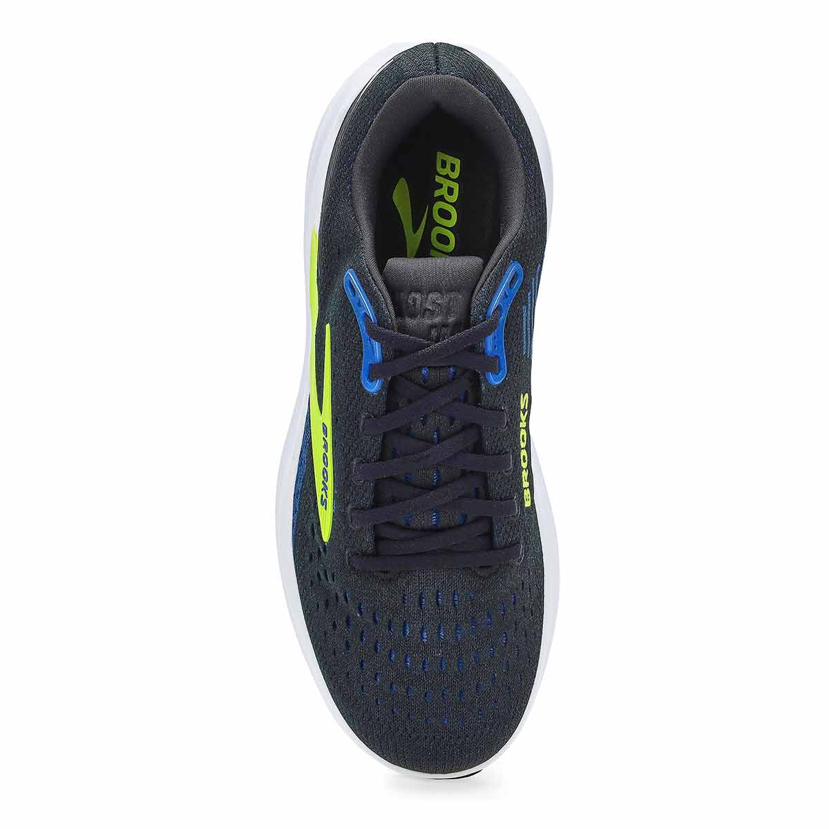 Men's Ghost Max 3 Lace Up Wide Performance Sneaker - Black/Navy/Acid Lime