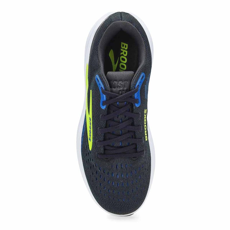 Men's Ghost Max 3 Lace Up Wide Performance Sneaker - Black/Navy/Acid Lime