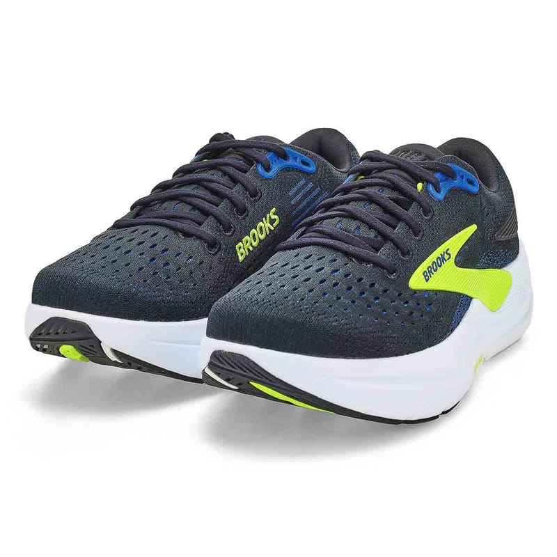 Men's Ghost Max 3 Lace Up Wide Performance Sneaker - Black/Navy/Acid Lime