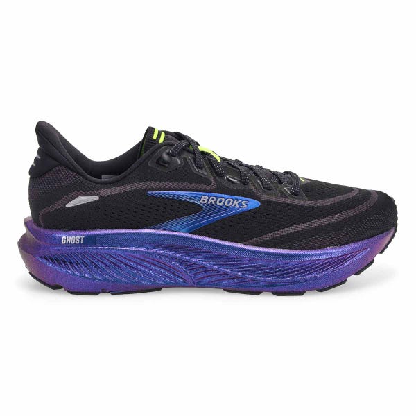 Men's Ghost 18 Lace Up Performance Sneaker - Black/Silver/Chameleon