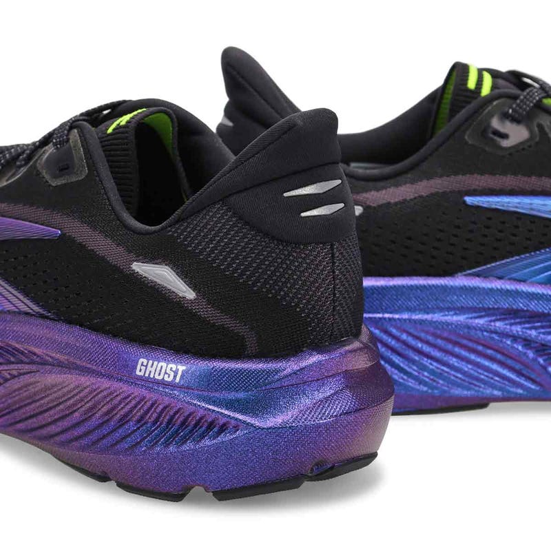 Men's Ghost 18 Lace Up Performance Sneaker - Black/Silver/Chameleon