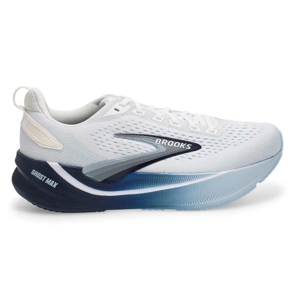 Mens Ghost Max 4 Lace-Up Performance Sneaker - White/Navy/Blue