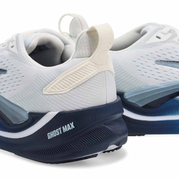 Mens Ghost Max 4 Lace-Up Performance Sneaker - White/Navy/Blue