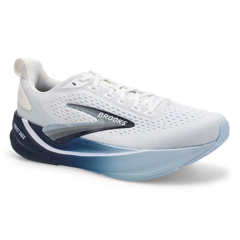 Mens Ghost Max 4 Lace-Up Performance Sneaker - White/Navy/Blue