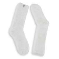 Women's LEDA COZY white crew socks