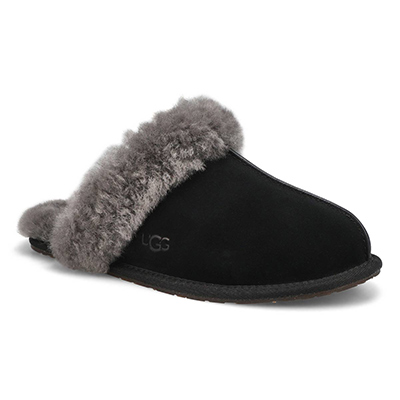 Lds Scuffette II Sheepskin Slipper - Black/Grey