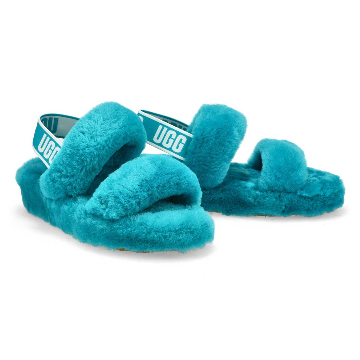 Pantoufle en mouton OH YEAH, bleu aqua, femmes