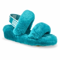 Pantoufle en mouton OH YEAH, bleu aqua, femmes