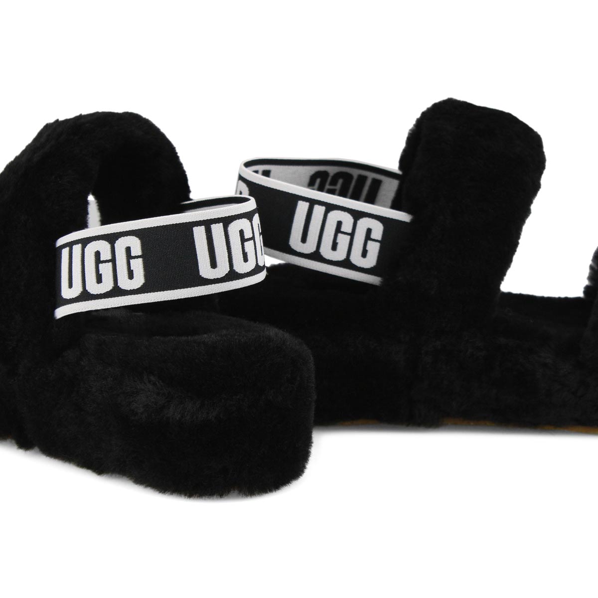 UGG Women's Oh Yeah Sheepskin Slipper - Black | SoftMoc.com