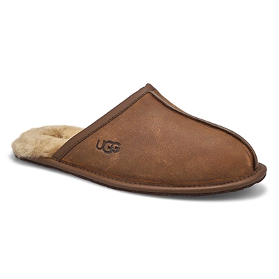 Mns Scuff Sheepskin Slipper - Tan