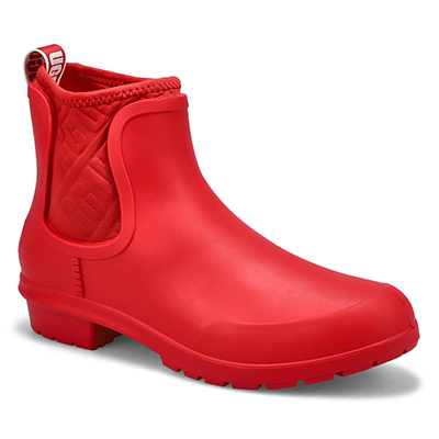 Lds Chevonne red chelsea rain boot