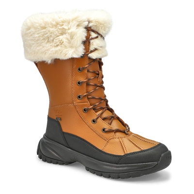 Lds Yose Tall Fluff Waterproof Winter Boot - Chestnut