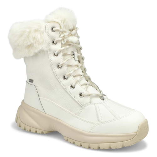 UGG Women's YOSE FLUFF white winter boots | SoftMoc.com