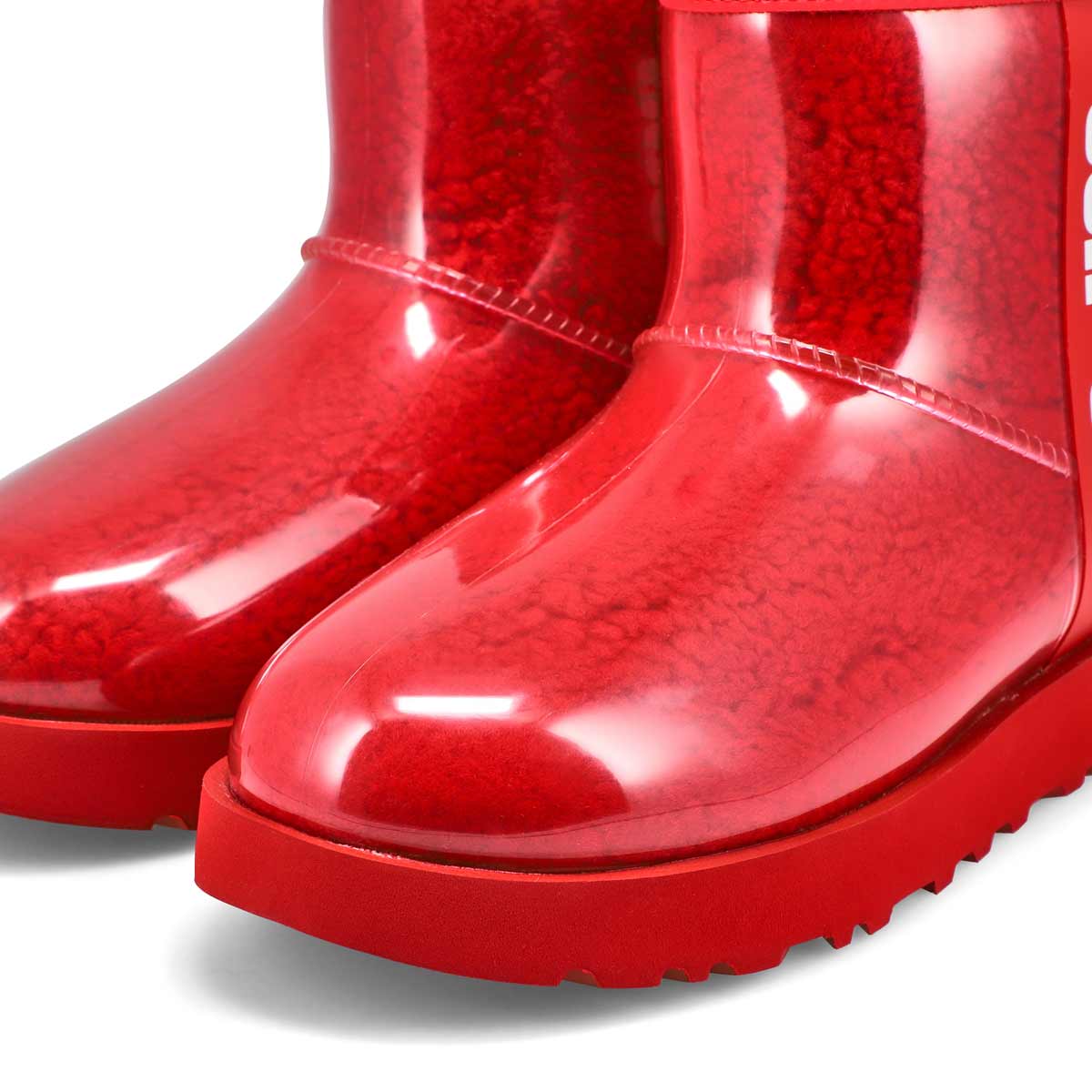 Women's Classic Clear Mini Boot - Red