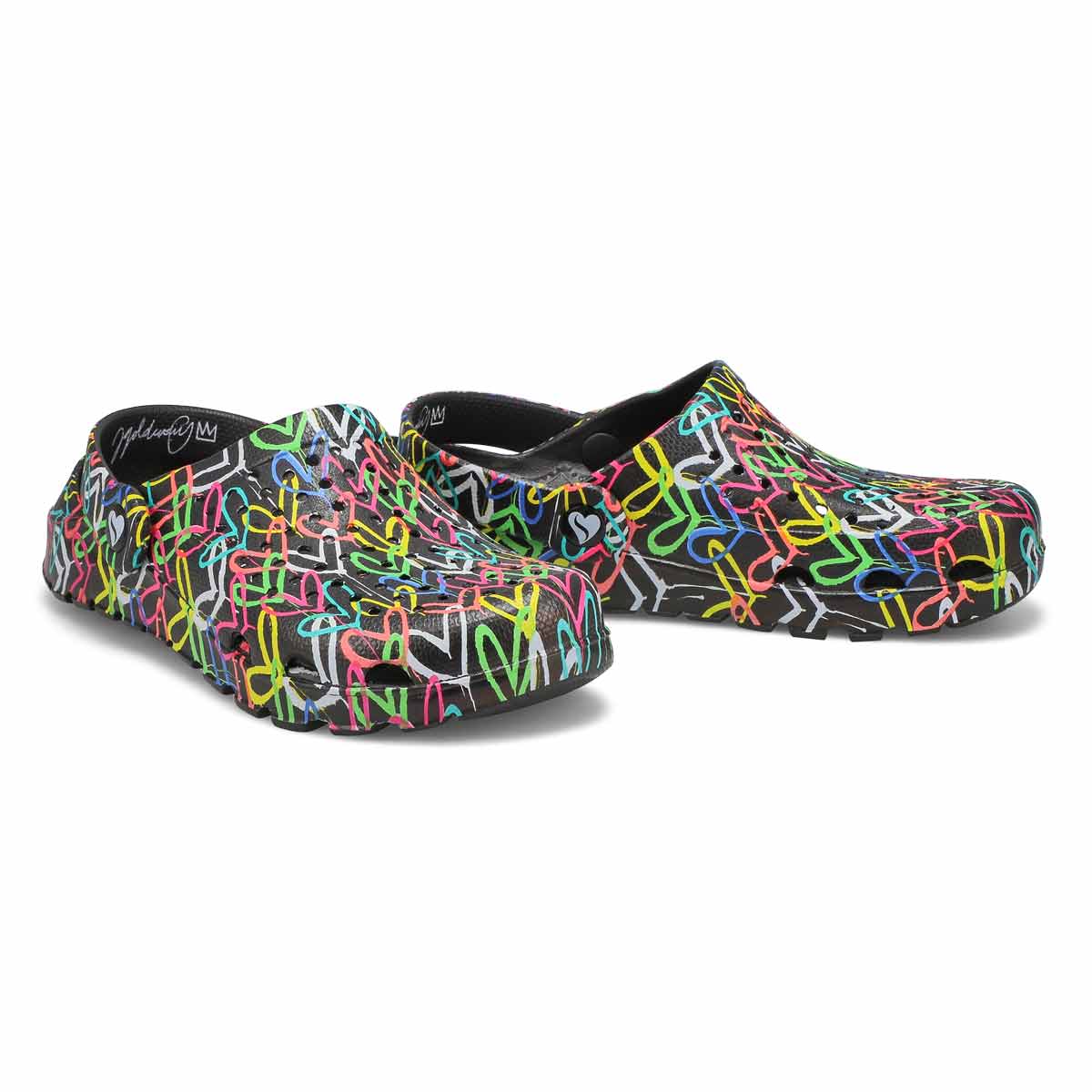 Sabot JGOLDCROWN FOOTSTEPS, noir/multi, femmes