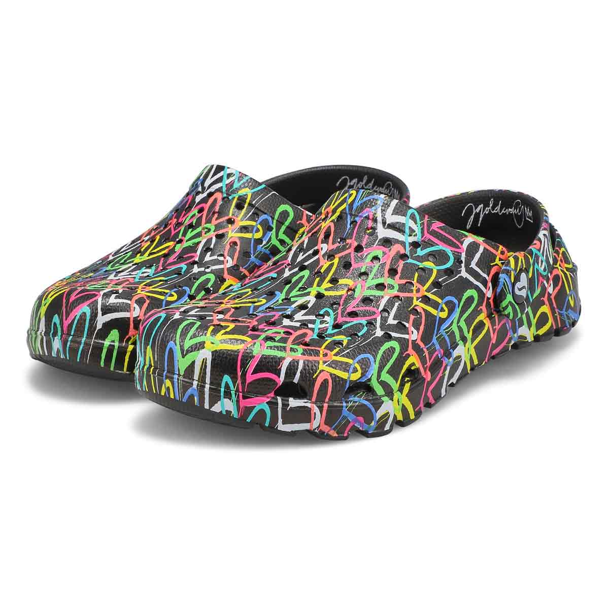 Sabot JGOLDCROWN FOOTSTEPS, noir/multi, femmes
