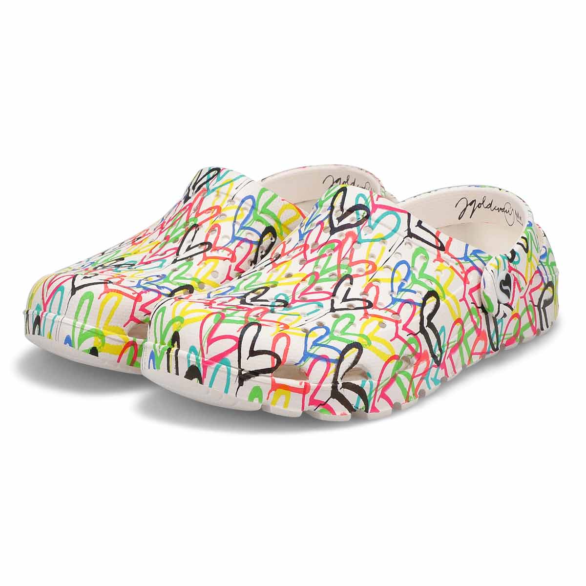Sabot JGOLDCROWN FOOTSTEPS, blanc/multi, femmes