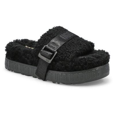Lds Fluffita Sheepskin Slipper - Black