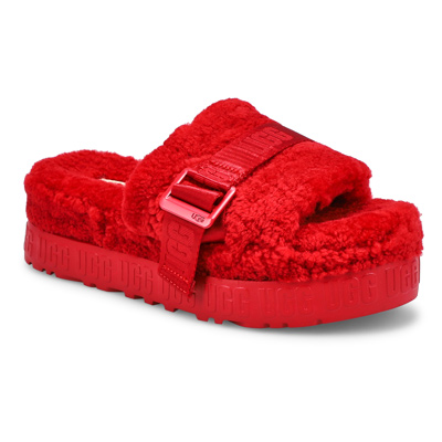 Lds Fluffita Sheepskin Slipper - Red