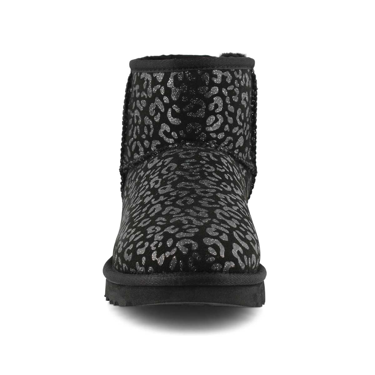 Women's Classic Mini Snow Leopard Boot - Black
