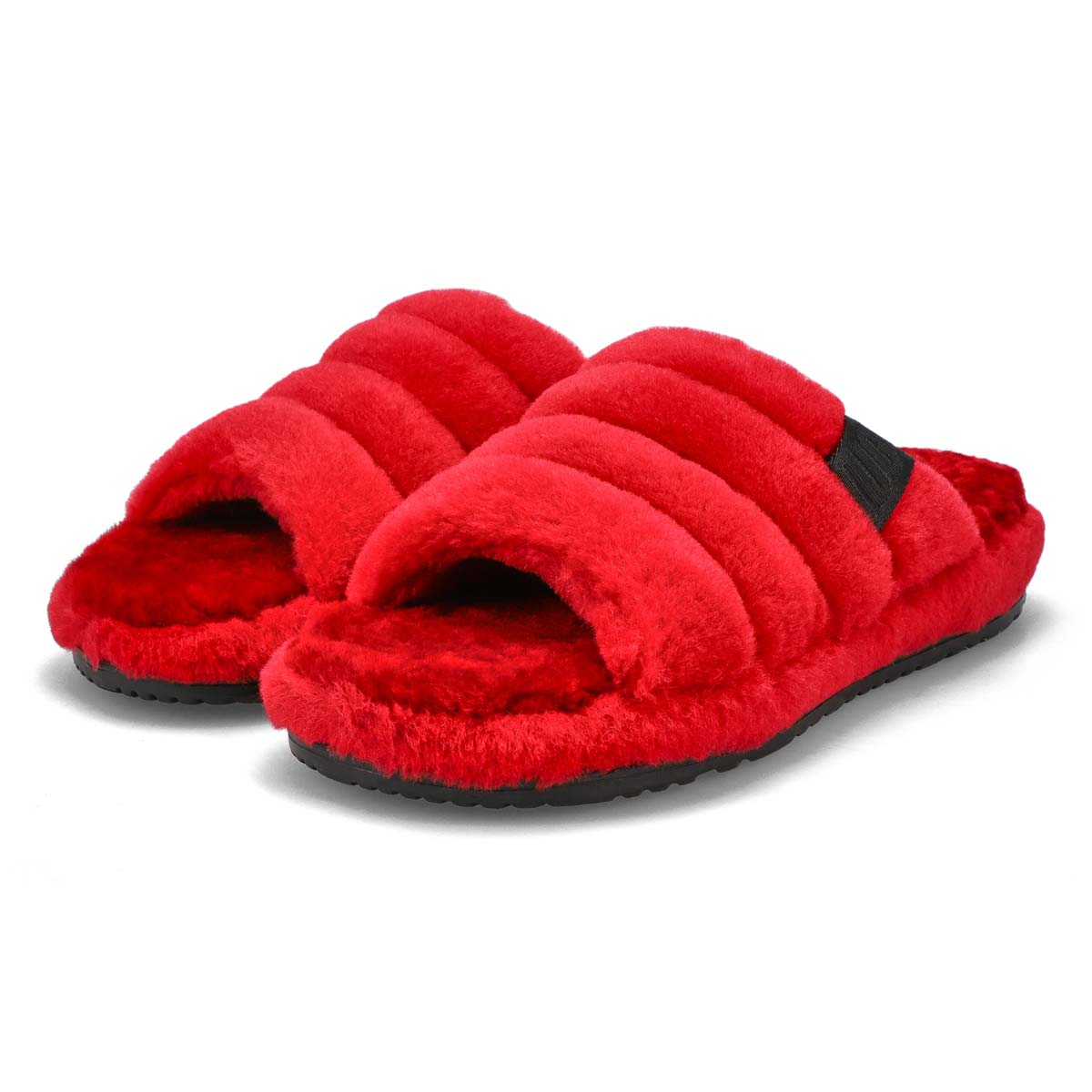 Pantoufle en mouton FLUFF YOU, rouge samba, hommes