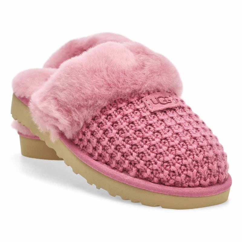 Pantoufle Cozy à enfiler pour femmes - orchidée poudrée