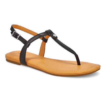 Lds Madeena Thong Sandal - Black