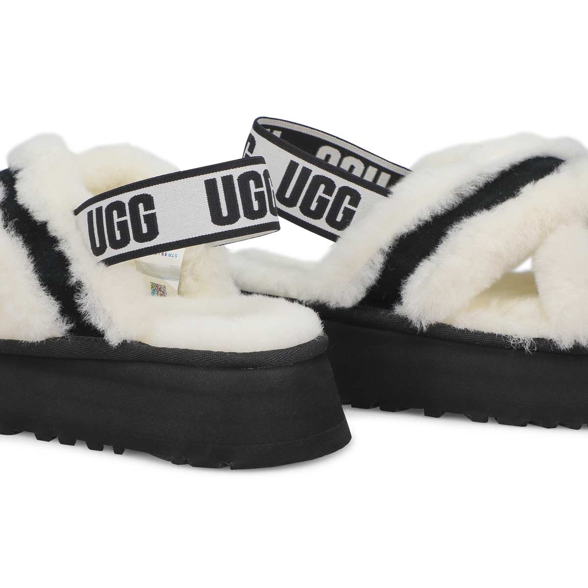Women's Disco Cross Sheepskin Slipper - White