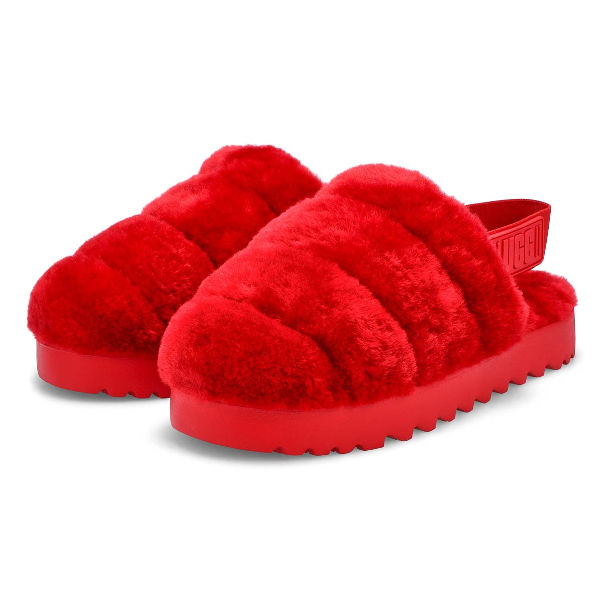 Women's Super Fluff Sheepskin Slipper - Red