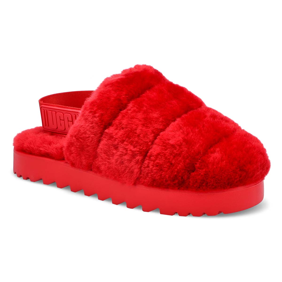 Women's Super Fluff Sheepskin Slipper - Red
