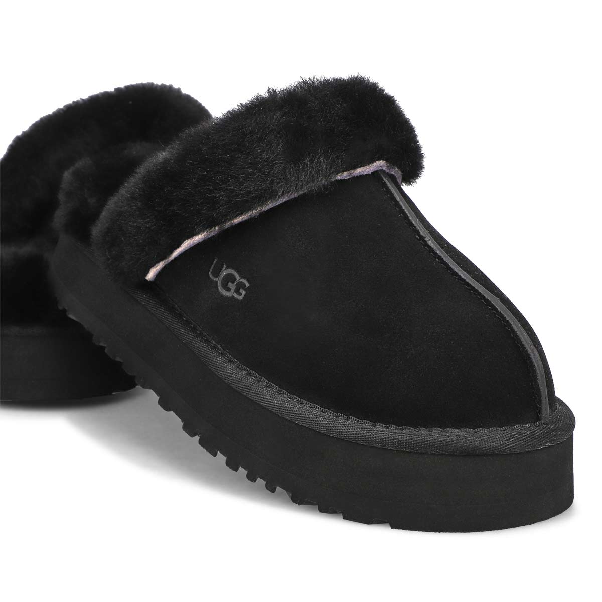 Women's Disquette Sheepskin Slipper - Black