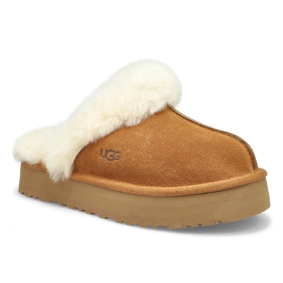 Lds Disquette Sheepskin Slipper - Chestnut