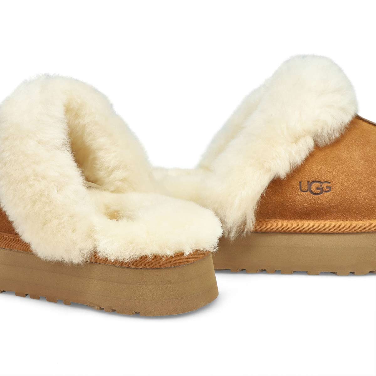 Women's Disquette Sheepskin Slipper - Chestnut