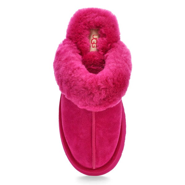 Pantoufle en peau de mouton DISQUETTE, pivoine noire, femmes