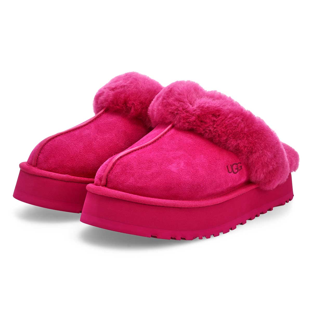 Women's  Disquette Sheepskin Slipper - Dark Peony
