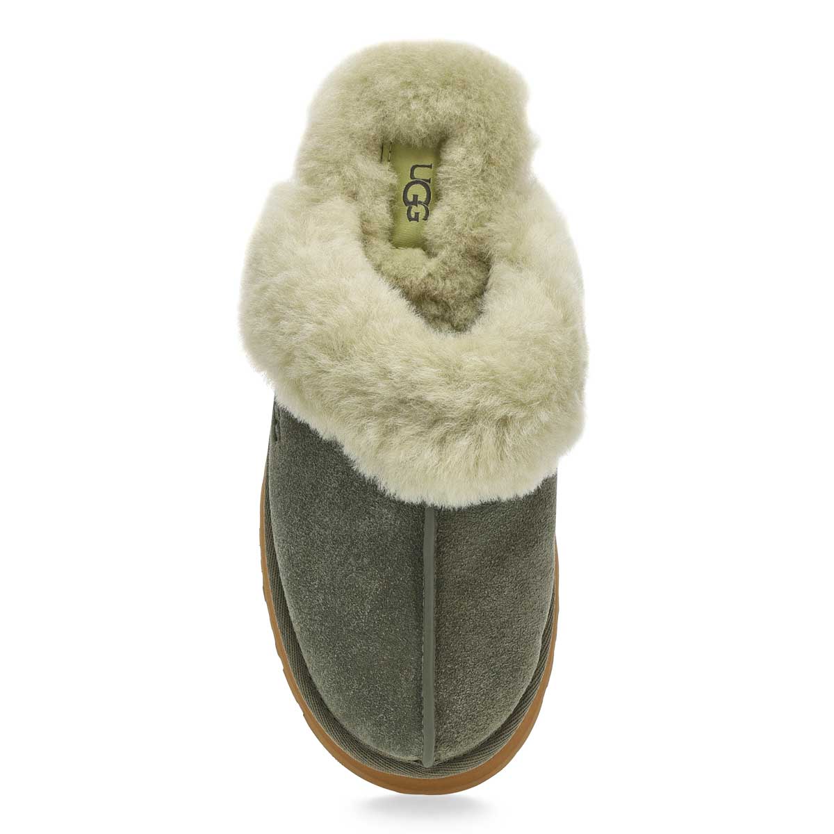 Women's  Disquette Sheepskin Slipper - Moss Green/Muted Brass