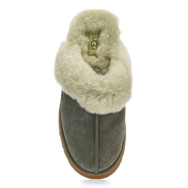 Women's  Disquette Sheepskin Slipper - Moss Green/Muted Brass