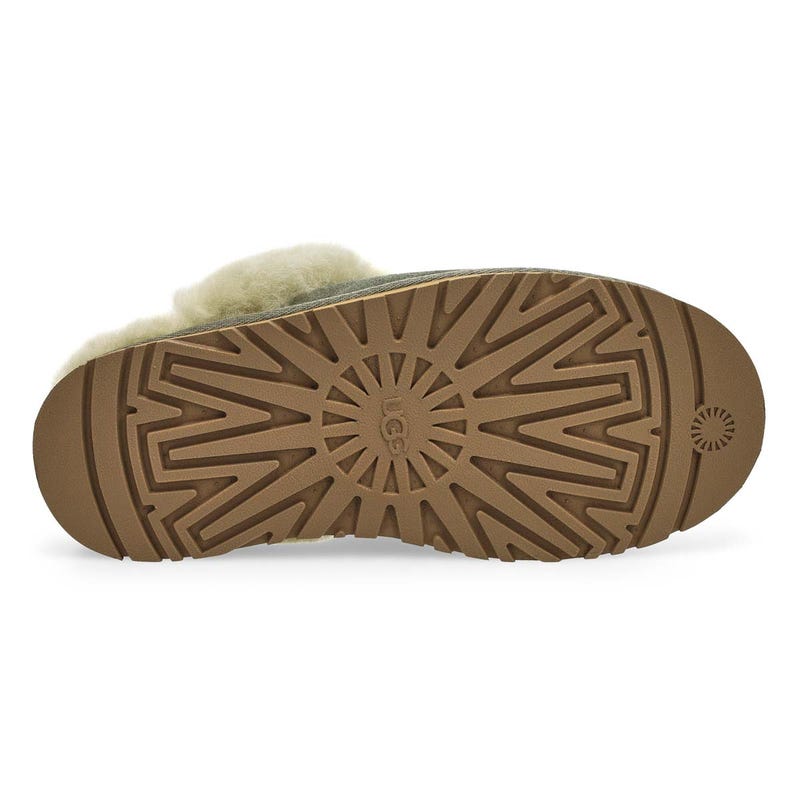 Women's  Disquette Sheepskin Slipper - Moss Green/Muted Brass