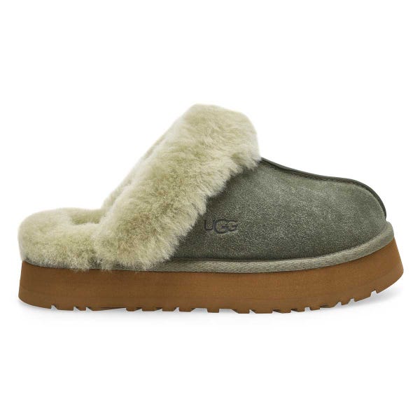 Women's  Disquette Sheepskin Slipper - Moss Green/Muted Brass