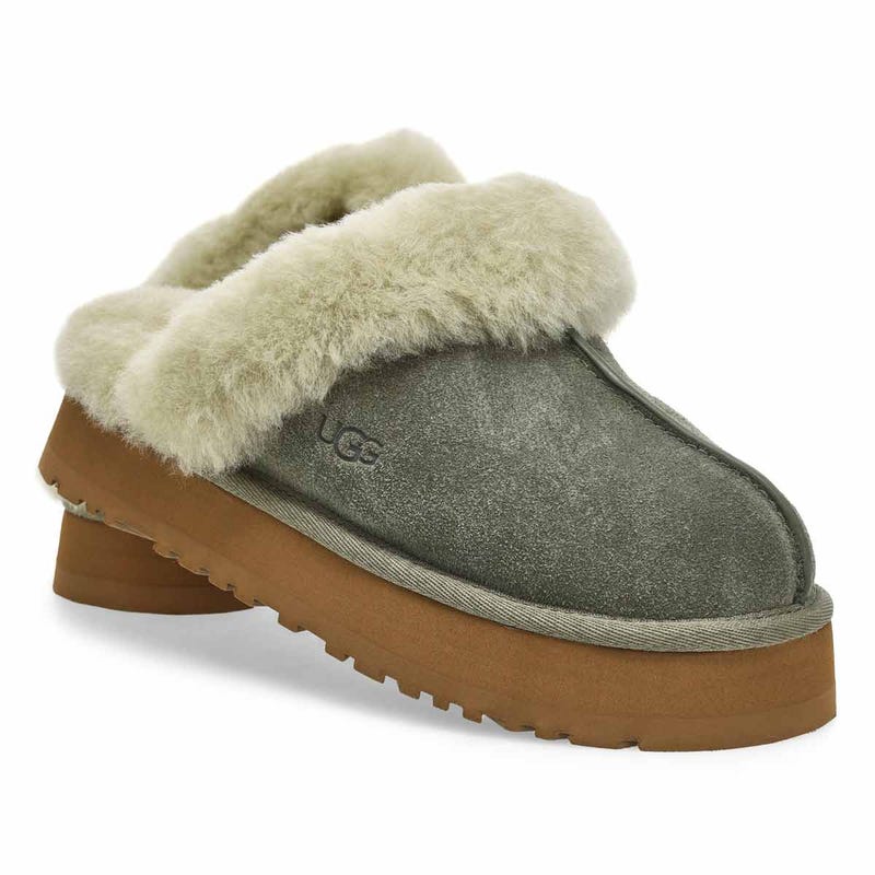 Women's  Disquette Sheepskin Slipper - Moss Green/Muted Brass
