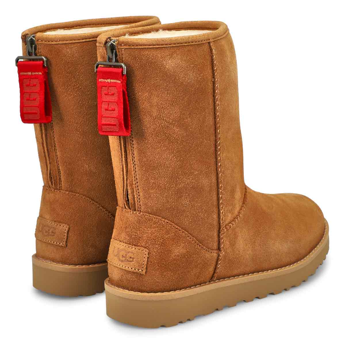 UGG Women s Classic Short Logo Zip Boot SoftMoc