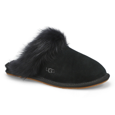 Lds Scuff Sis Slipper - Black