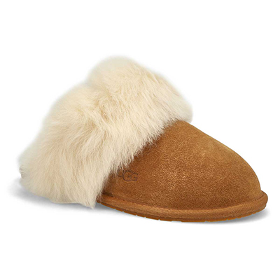 Lds Scuff Sis Slipper - Chestnut