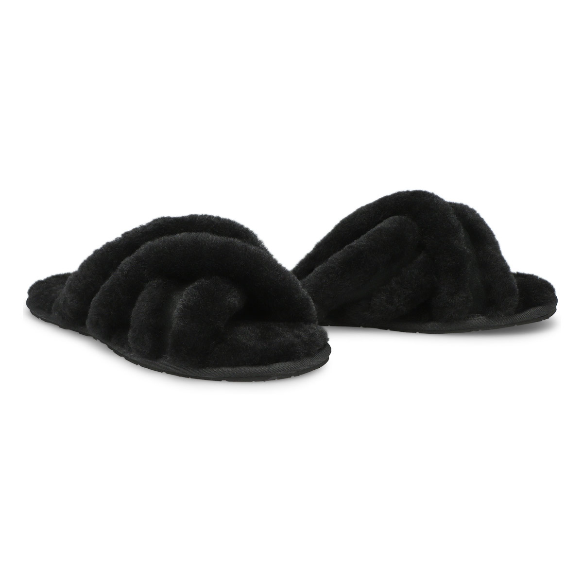 Pantoufles en peau de mouton SCUFFITA, noir, femme