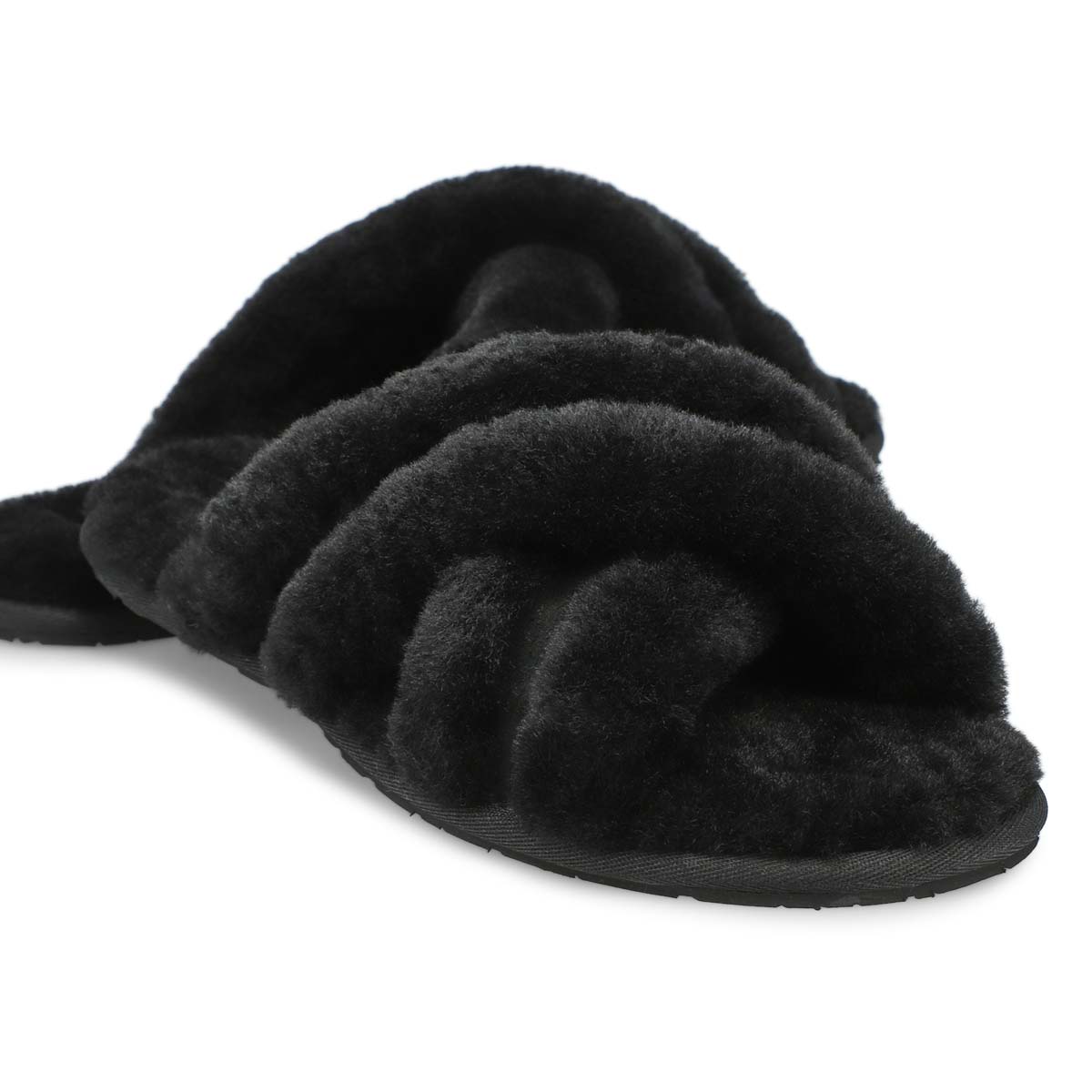 Pantoufles en peau de mouton SCUFFITA, noir, femme