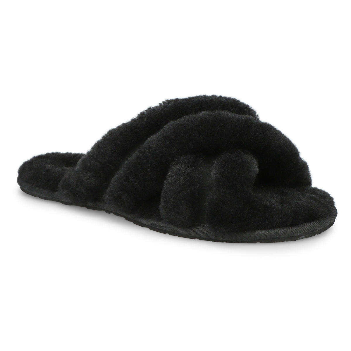Pantoufles en peau de mouton SCUFFITA, noir, femme